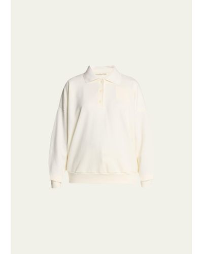 The Row Corzas Oversized Cotton Polo Shirt - Natural