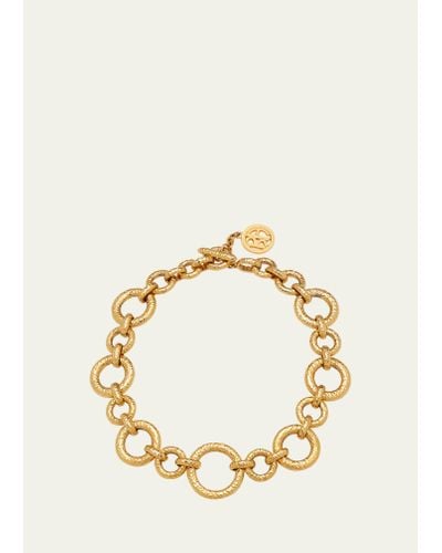 Ben-Amun Gold Hammered Chain Necklace With Toggle - Metallic