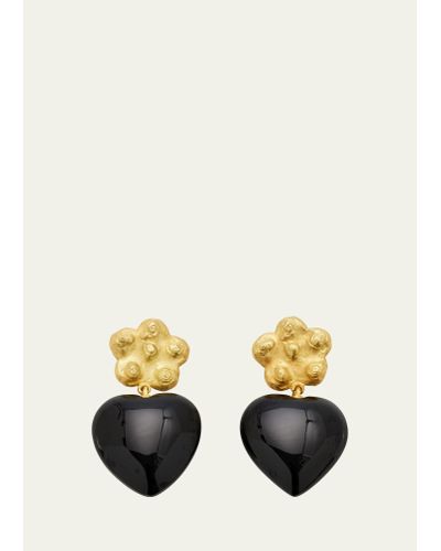 Elhanati Dolce Vita Earrings With 18k Solid Yellow Gold And Black Spinels