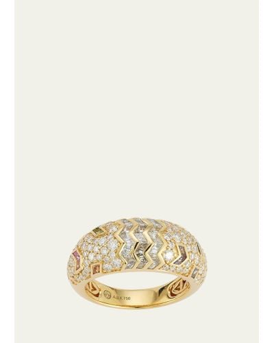 ARK Fine Jewelry 18k Yellow Gold Aurora Ring With Cobblestones And Diamonds - Natural