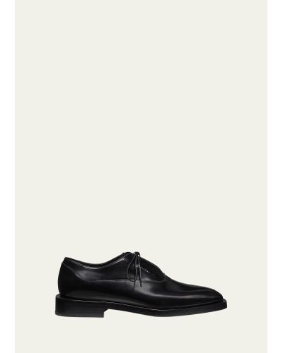Stuart Weitzman Royce Brushed Calfskin Oxford Loafers - Black