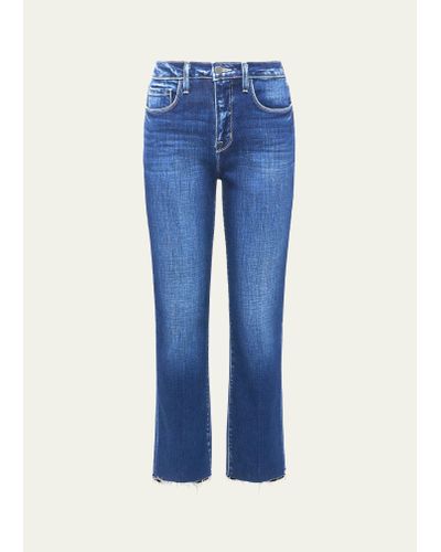 L'Agence Sada High Rise Slim Crop Jeans - Blue