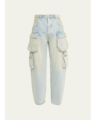 Purple Relaxed Double Cargo Jeans - Blue