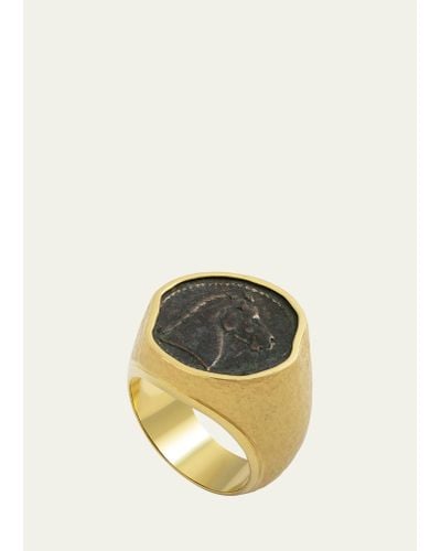 Jorge Adeler 18k Yellow Gold Carthage Horse Coin Ring - Metallic