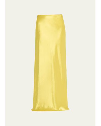 Vince Satin Maxi Skirt - Yellow