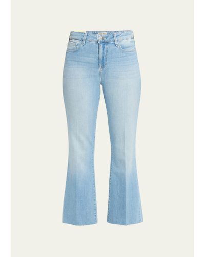 L'Agence Kendra High Rise Crop Flare Jeans - Blue