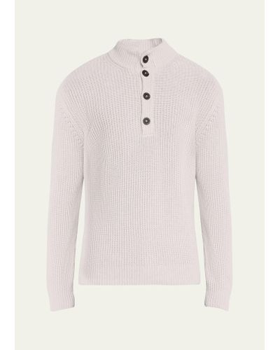 Iris Von Arnim Cashmere Four-button Pullover Sweater - Natural