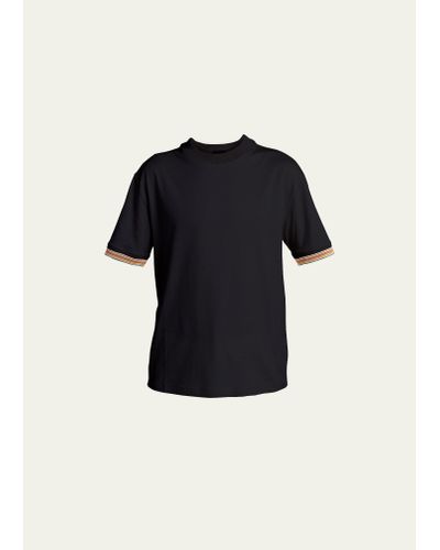 Loro Piana Moorea Stripe Cuff Crewneck T-shirt - Black