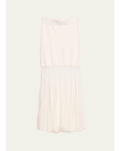 Alexis Franki Sheer Overlay Knit Midi Skirt - Natural