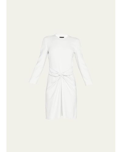 Giorgio Armani Ruched Long-sleeve A-line Dress - Natural