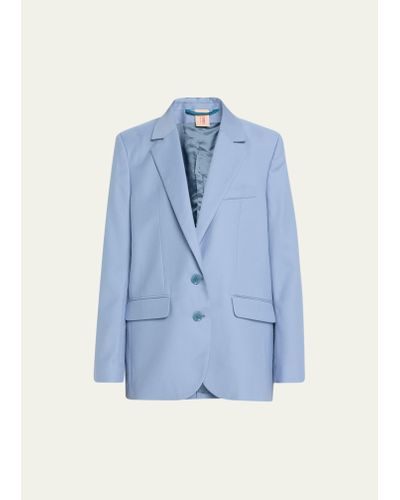 Indress Boxy Wool-cashmere Jacket - Blue