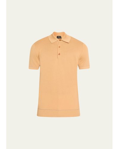Brioni Sea Island Polo Shirt - Orange