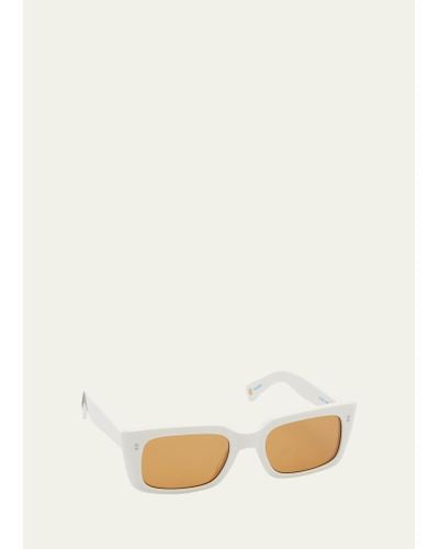 Garrett Leight Golden Acetate Rectangle Sunglasses - Natural