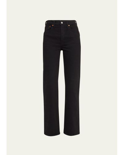 RE/DONE 90s High Rise Straight-leg Jeans - Black