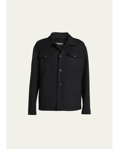 Kiton Wool-cashmere Shirt Jacket - Black