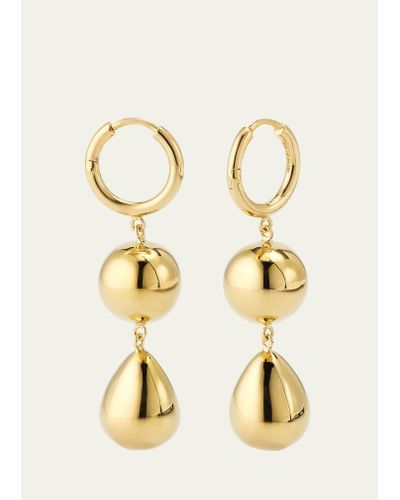 LIE STUDIO Catherine 18k Yellow Gold Fill Drop Hoop Earrings - Metallic