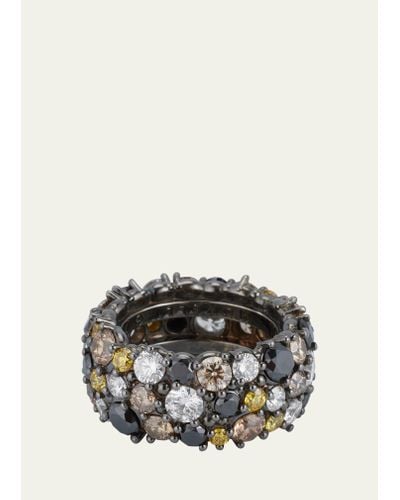 Paul Morelli 10mm Confetti Multi-color Diamond Band Ring In 18k Gold - Multicolor