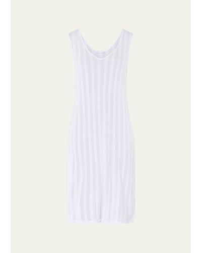 Hanro Simone Striped Organic Cotton Nightgown - White
