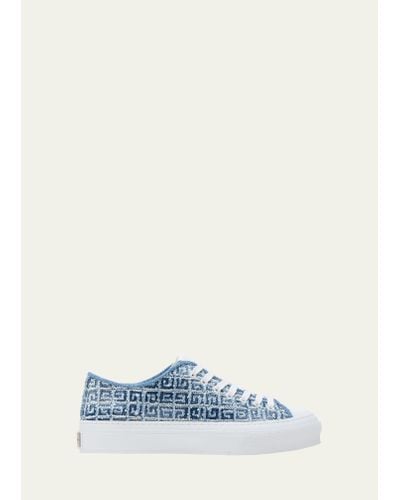 Givenchy City 4g Denim Low Sneakers - Blue