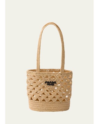 Prada Crochet Bucket Bag - Natural