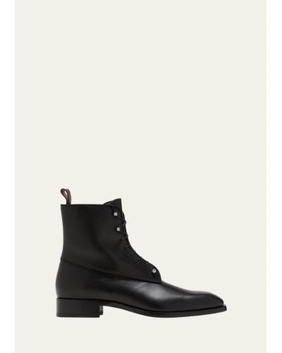 Christian Louboutin Chambeliboot Leather Lace-up Ankle Boots - Black