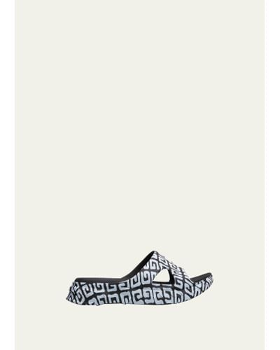Givenchy Marshmallow Graffiti Logo Slide Sandals - Metallic