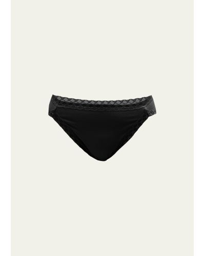 Natori Bliss French Cut Lace Trimmed Briefs - Black
