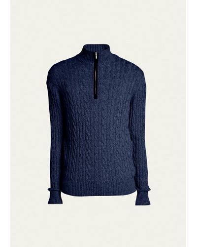 Loro Piana Cashmere Cable-knit Sweater - Blue