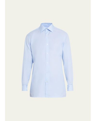 Charvet French Cuff Cotton Dress Shirt - Blue