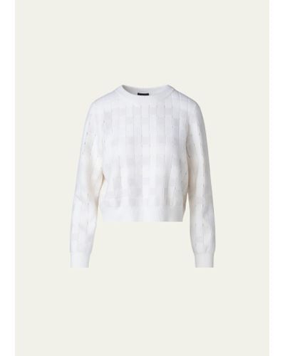 Akris Braided Knit Cashmere Sweater - Natural