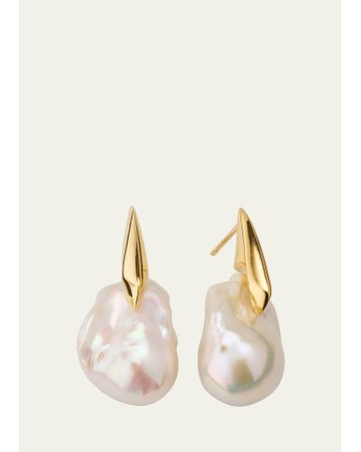 Bottega Veneta Large Pearl Earrings - Natural