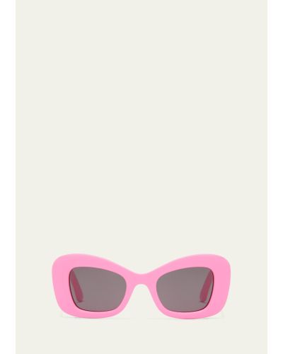Alexander McQueen Chunky Logo Acetate Cat-eye Sunglasses - Pink