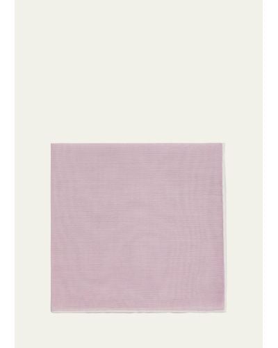 Simonnot Godard Mineral Cotton Pocket Square - Pink