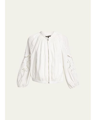 Kobi Halperin Lenox Blouson-sleeve Zip Jacket - White
