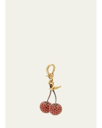 Paul Morelli Yellow Gold Cherry Charm With Red And Yellow Sapphires - Natural