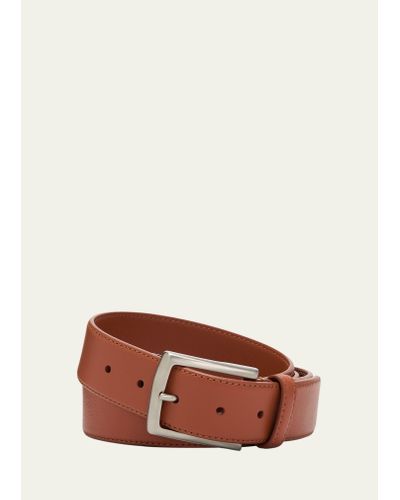 Simonnot Godard Luma Matte Leather Belt - Brown