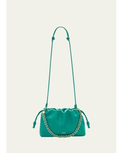 Loewe Flamenco Bag In Napa Leather With Detachable Chain - Green