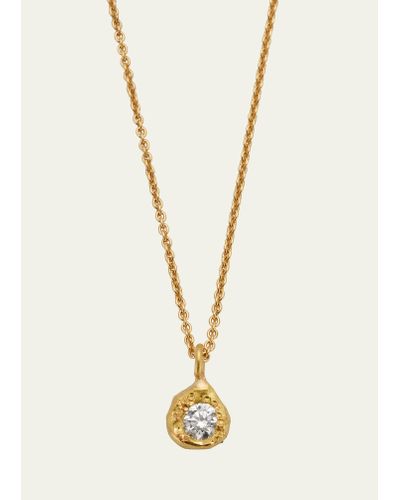 Elhanati Iman 18k Solid Yellow Gold Necklace With Top Wesselton Vvs Diamond - Natural