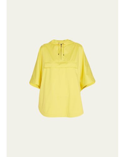Loro Piana Hooded Rain Nylon Pullover Cape - Yellow