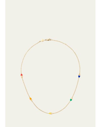 Alison Lou 14k Yellow Gold Multicolor Enamel Pill By-the-yard Necklace - Natural