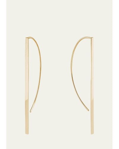 Lana Jewelry 14k Gold Flat P-hoop Earrings - Natural