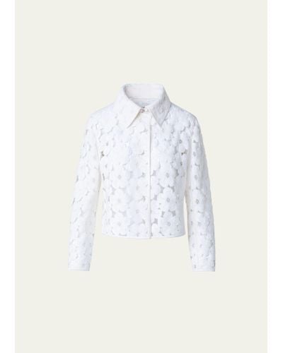 Akris Timo Anemones Embroidered Short Jacket - White