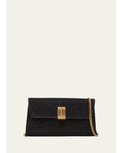 Tom Ford Nobile Clutch In Textured Fabric - White