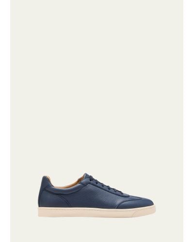 Brunello Cucinelli Soft Leather T-toe Low-top Sneakers - Blue