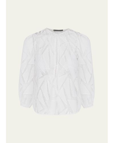 ViX Julieta Geometric Embroidered Blouse - White