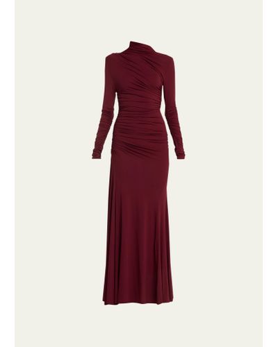 TOVE Africa Stretch Turtleneck Maxi Dress - Red