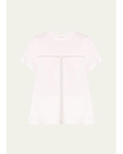 Chloé Ladder-stitched Jersey Top - Natural