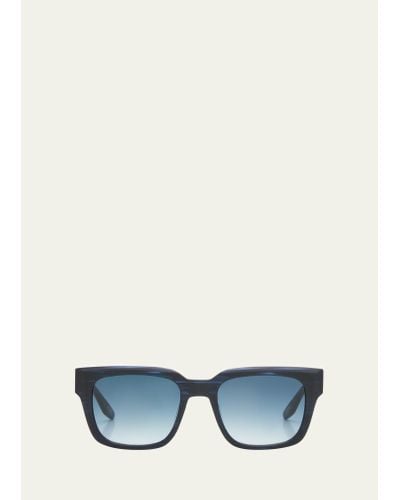 Barton Perreira Zander Plastic Rectangle Sunglasses - Blue