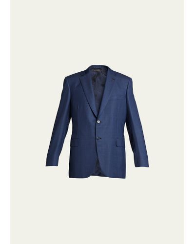 Brioni Plaid Wool Suit - Blue