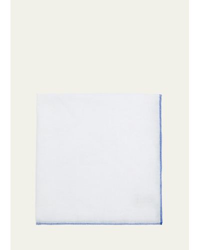 Simonnot Godard Cotton-linen Pocket Square - White